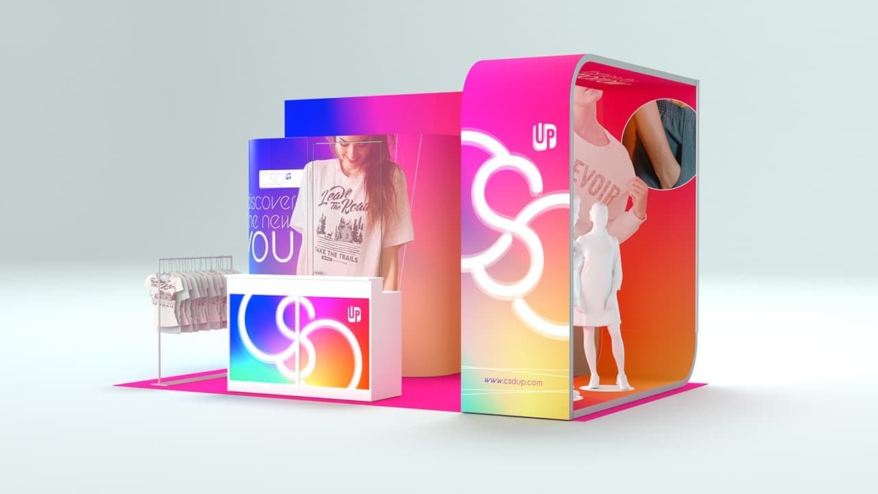 Beispielhafte Gestaltung eines NALO Standes mit Kunden Branding