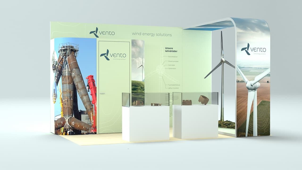 Beispielhafte Gestaltung eines NALO Standes mit Kunden Branding